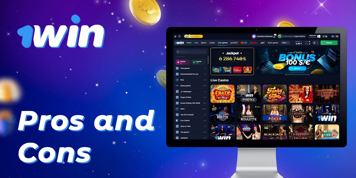 Advantages and disadvantages of 1Win live casino